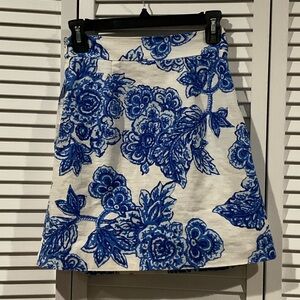 Shoshanna Blue and White A-Line Skirt